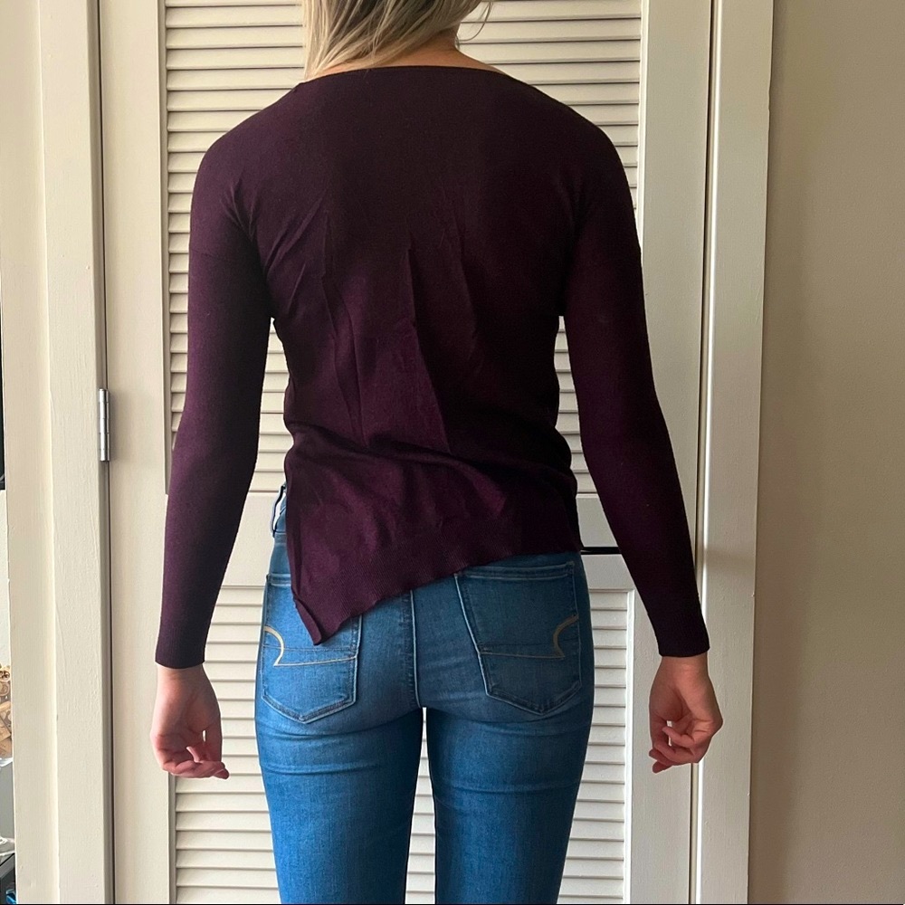 EXPRESS asymmetric burgundy sweater